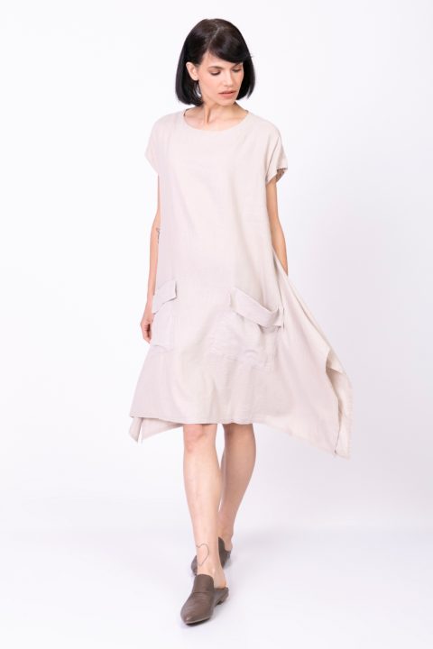 Natural שמלת גפן שמלת גפן