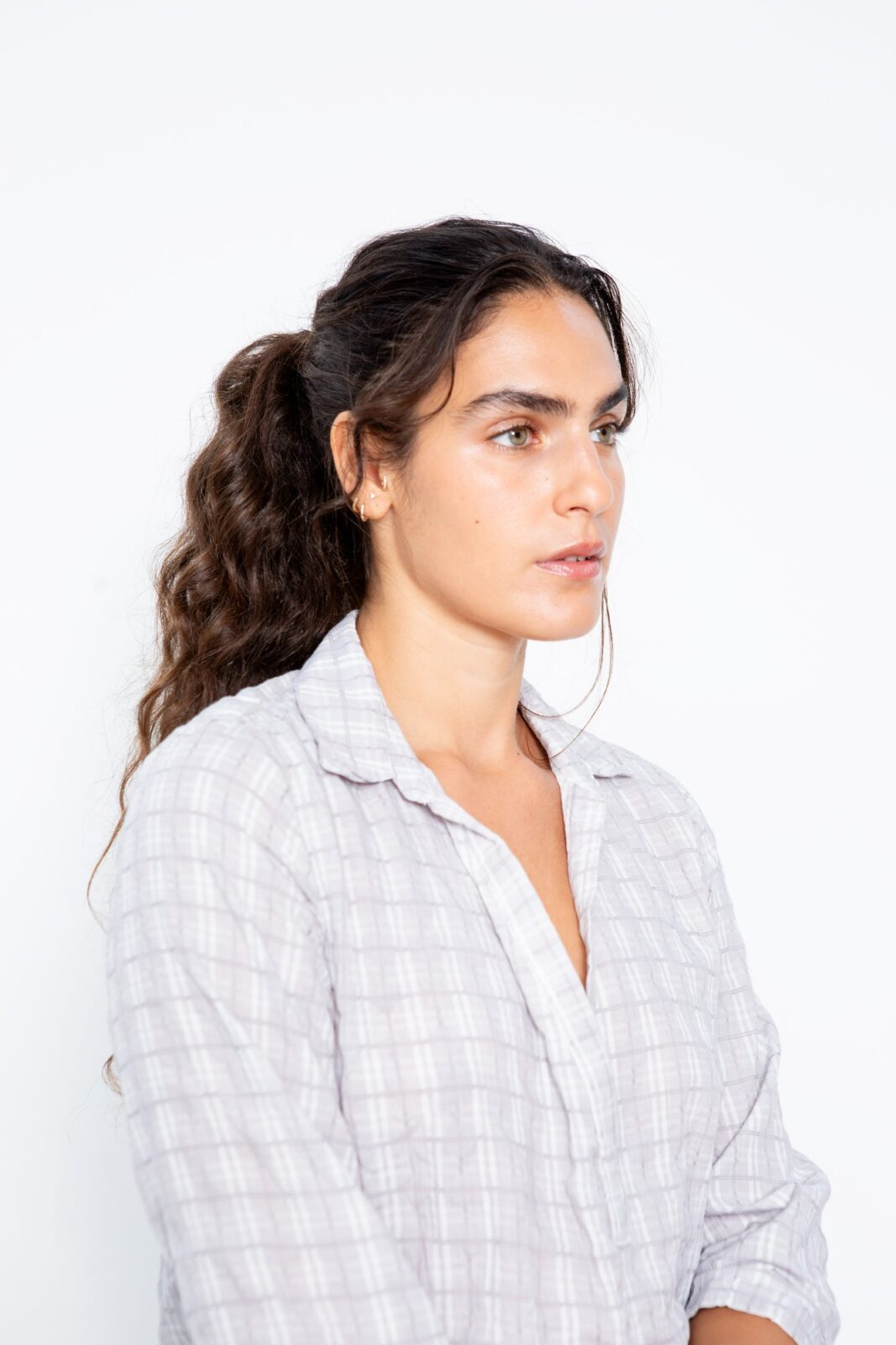 שמלת מקסי גילי - אפור משבצות