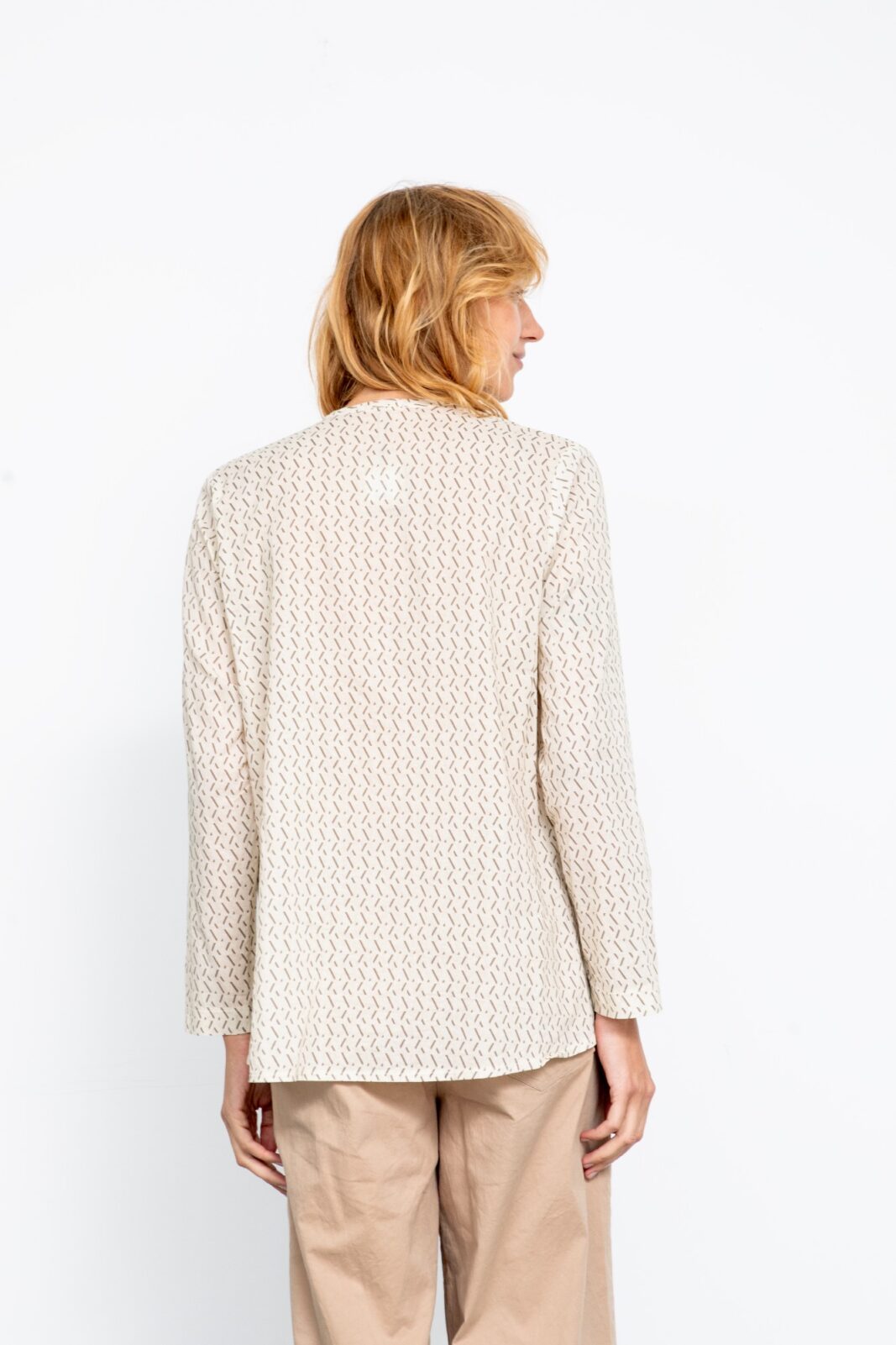 חולצה מכופתרת טלאור - דוגמה זית