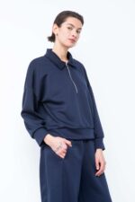 סווטשרט רוכסן שירלי - נייבי