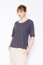 חולצת פיקה גלים - אפור