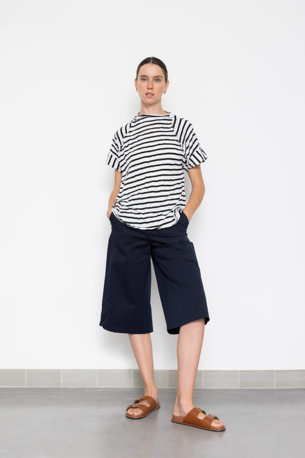 חולצה אלנבי - לבן פסים